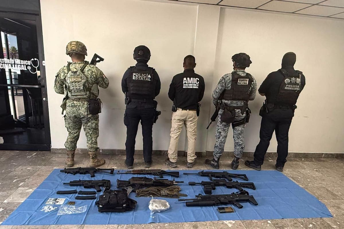 Decomisan ametralladora, lanzagranadas y drogas durante operativo en San Luis Río Colorado