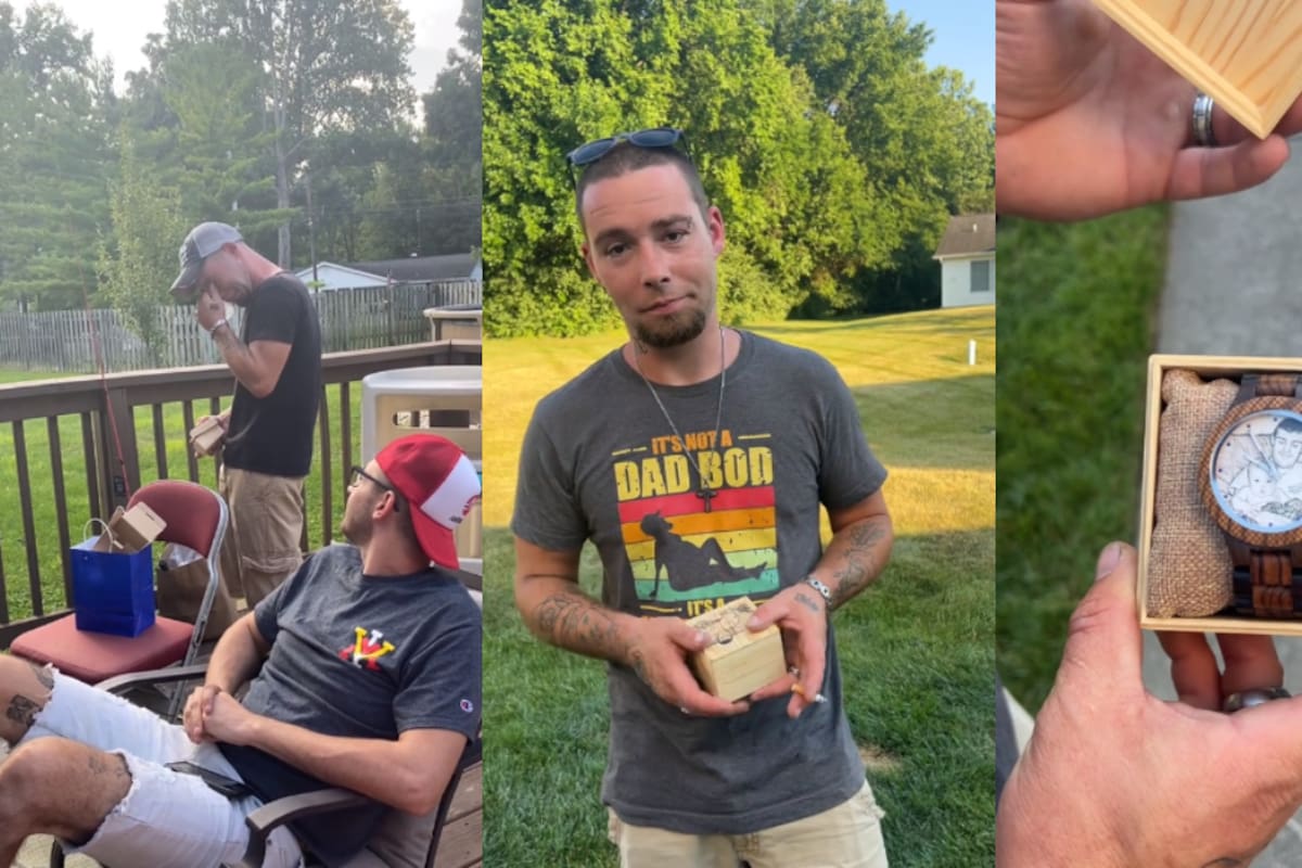 Hombre rompe en llanto al recibir de regalo un reloj con la imagen de su mejor amigo fallecido