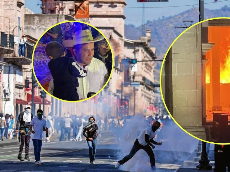 Manifestantes incendian Palacio Municipal de Apatzingán tras asesinato del alcalde de Uruapan, Carlos Manzo