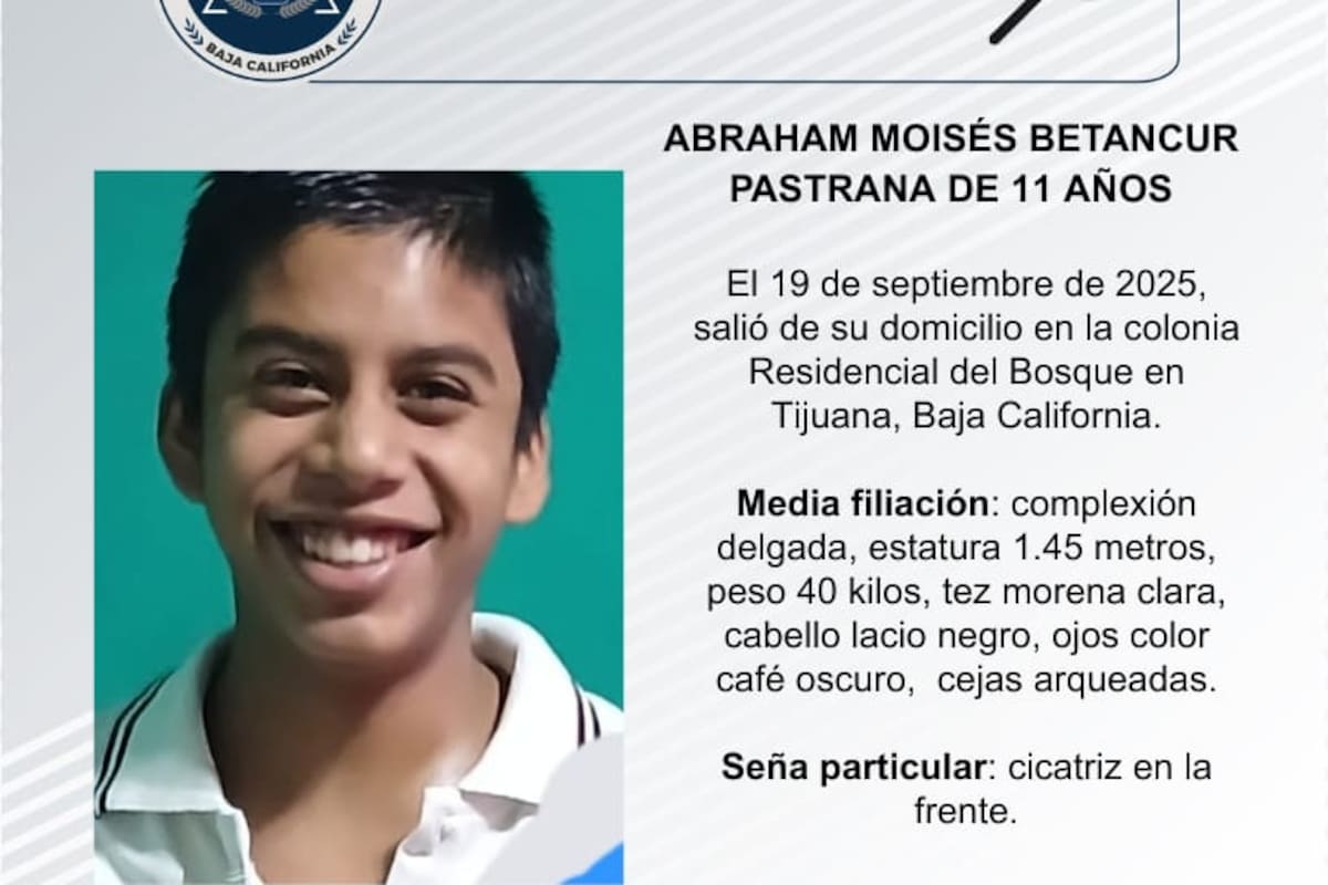 Se busca a Abraham Moisés Betancur Pastrana de 11 años