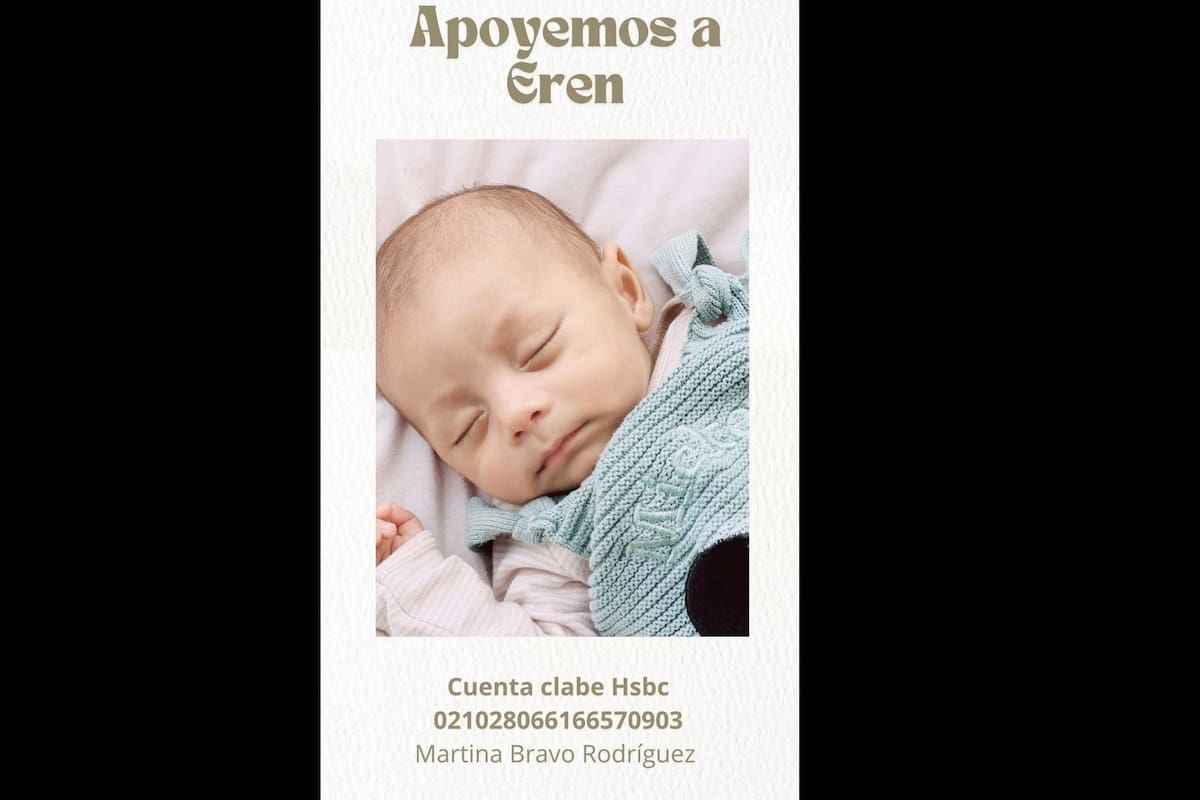 Piden ayuda para el bebé Eren, lucha contra una enfermedad hepática