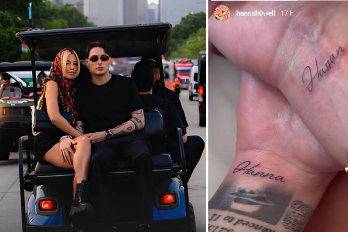 Peso Pluma y su novia Hanna Howell fortalecen su romance con tatuajes