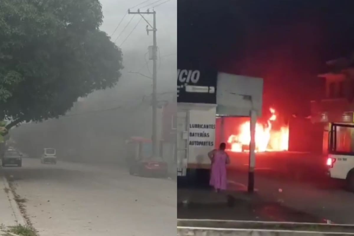 Villahermosa y otros municipios de Tabasco registran quema de vehículos y ataques a comercios; autoridades refuerzan presencia policial