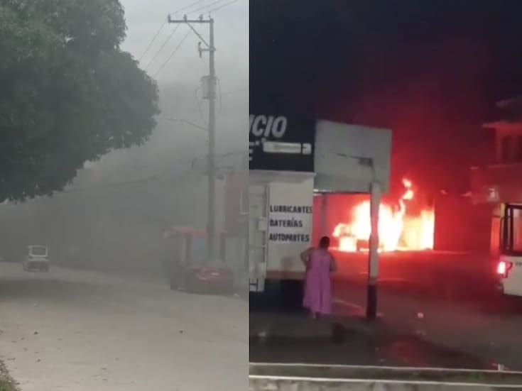 Villahermosa y otros municipios de Tabasco registran quema de vehículos y ataques a comercios; autoridades refuerzan presencia policial