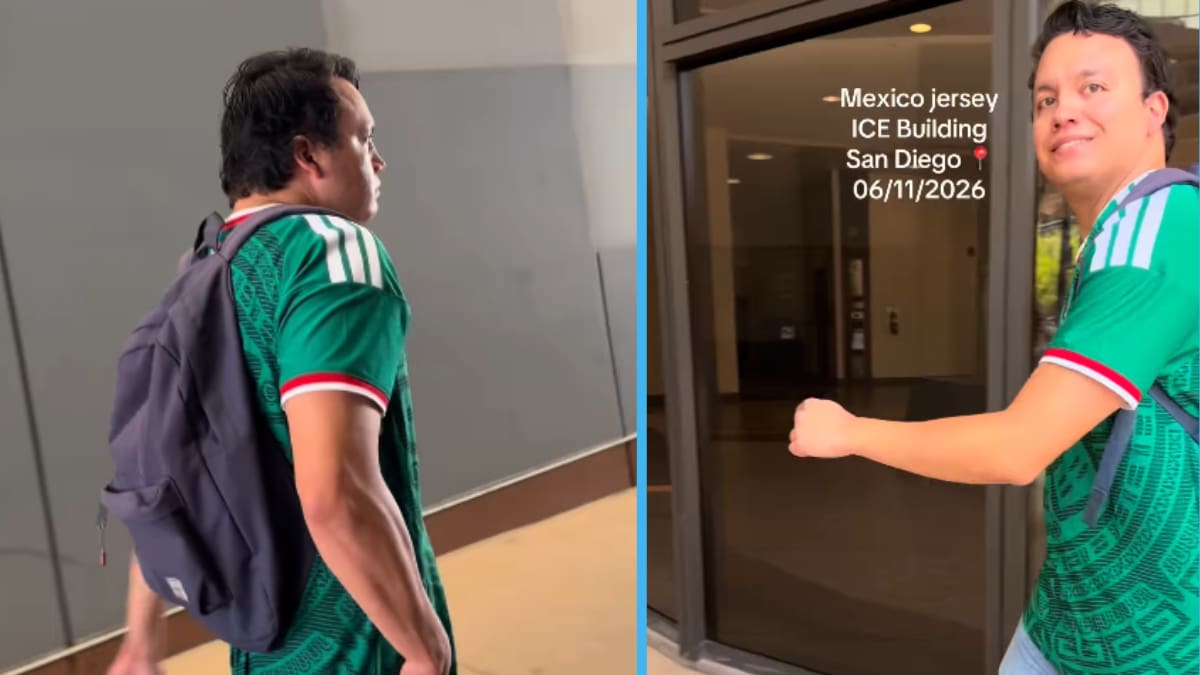 Viralizan a presunto empleado ligado a ICE usando jersey de México y provoca ola de críticas
