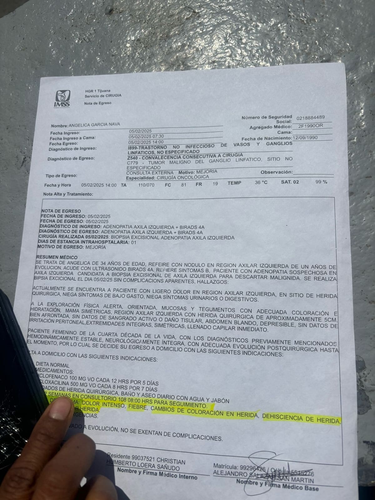 El diagnóstico de cáncer de mama le fue confirmado a Angélica hace poco más de un mes.