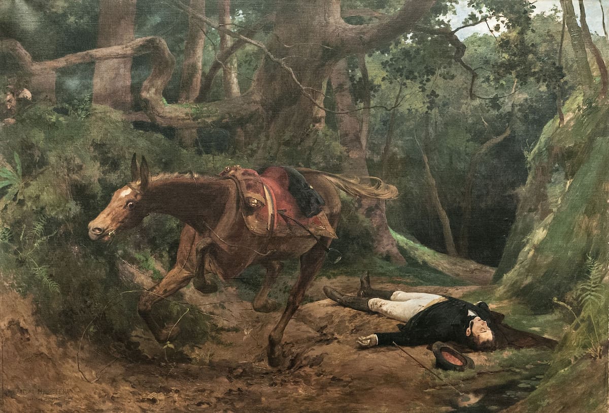 La Muerte de Sucre en Berruecos (1895) obra de Arturo Michelena.