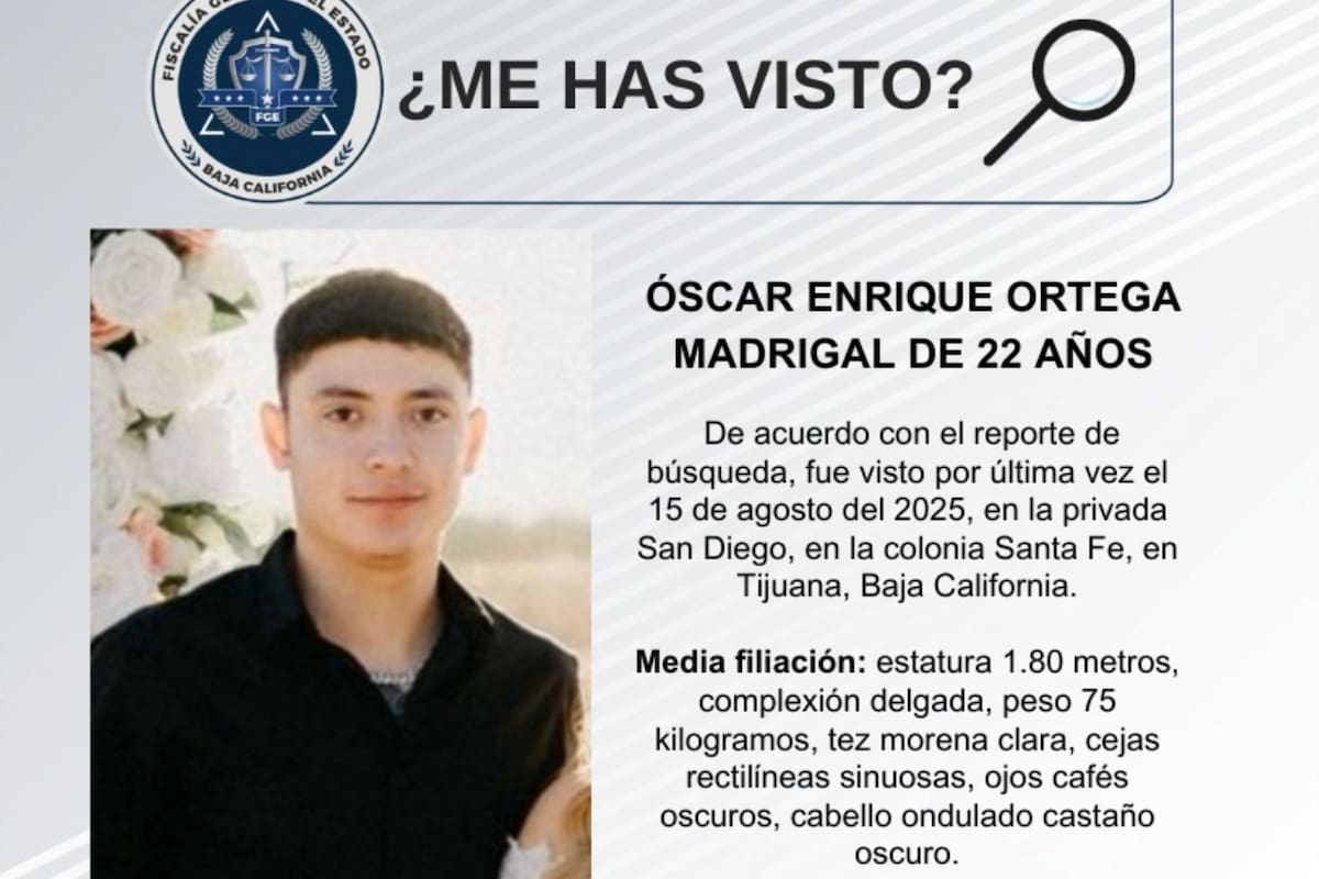 Se busca a Óscar Enrique Ortega Madrigal de 22 años