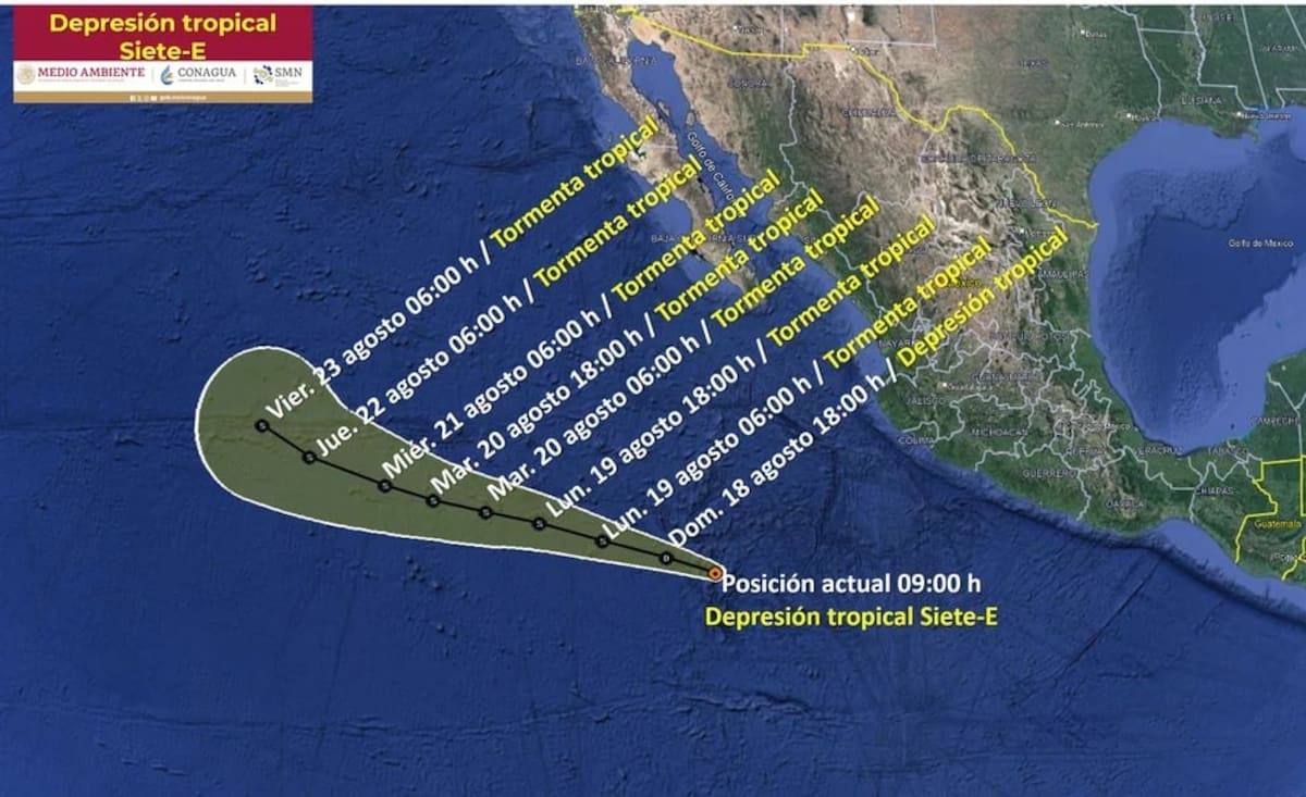 Así sería la posible trayectoria de este fenómeno. | Crédito: SMN/Conagua