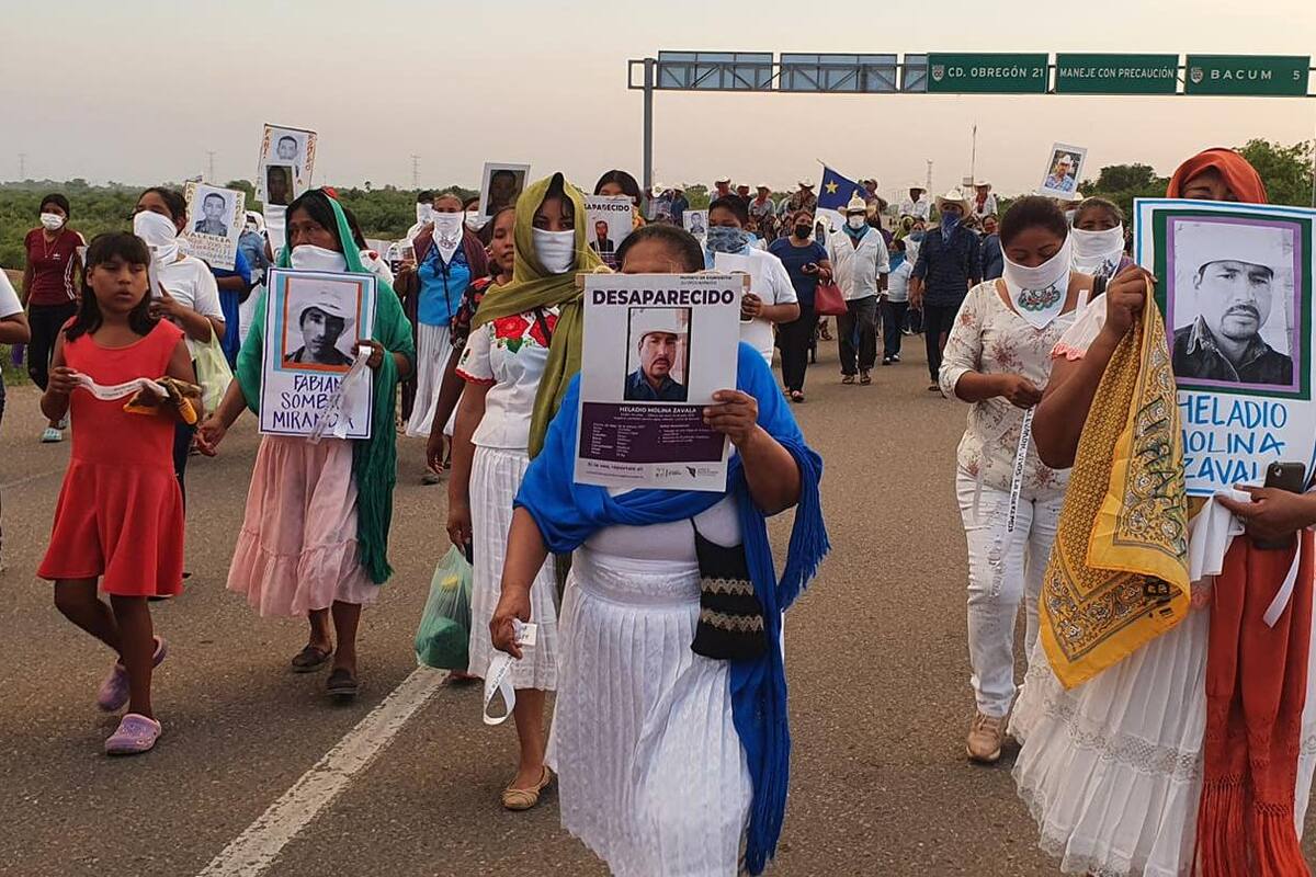 "Vivos los queremos": Marchan por la aparición con vida de 10 yaquis desaparecidos