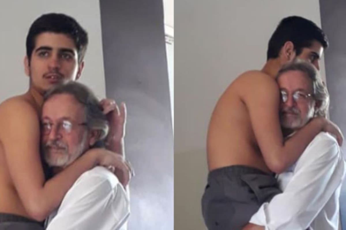 Abuelo carga en brazos a su nieto autista de 17 años y conmueve por su muestra de amor