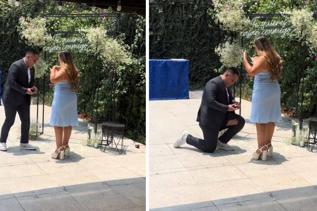 VIDEO muestra cómo hombre rompe sus pantalones al proponer matrimonio