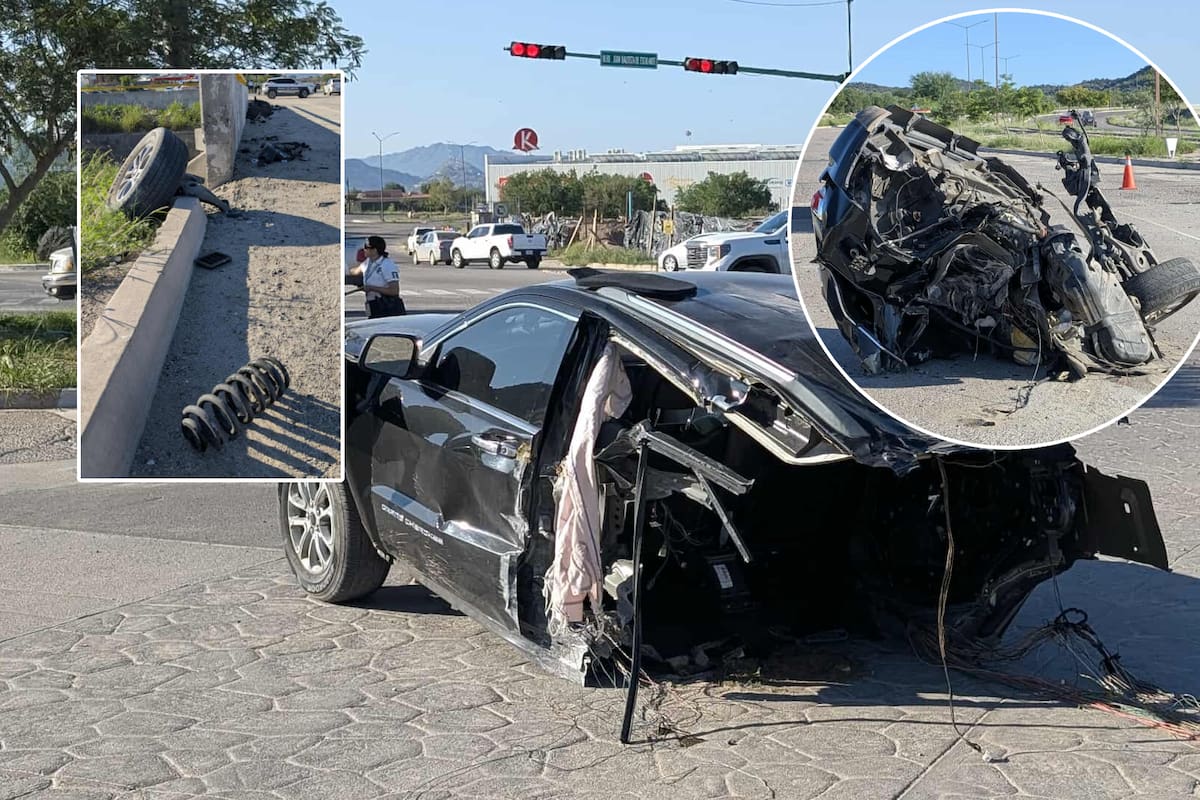 ¡Auto se parte en dos! El conductor SOBREVIVE tras fuerte choque en bulevar Morelos de Hermosillo (FOTOS y VIDEO)