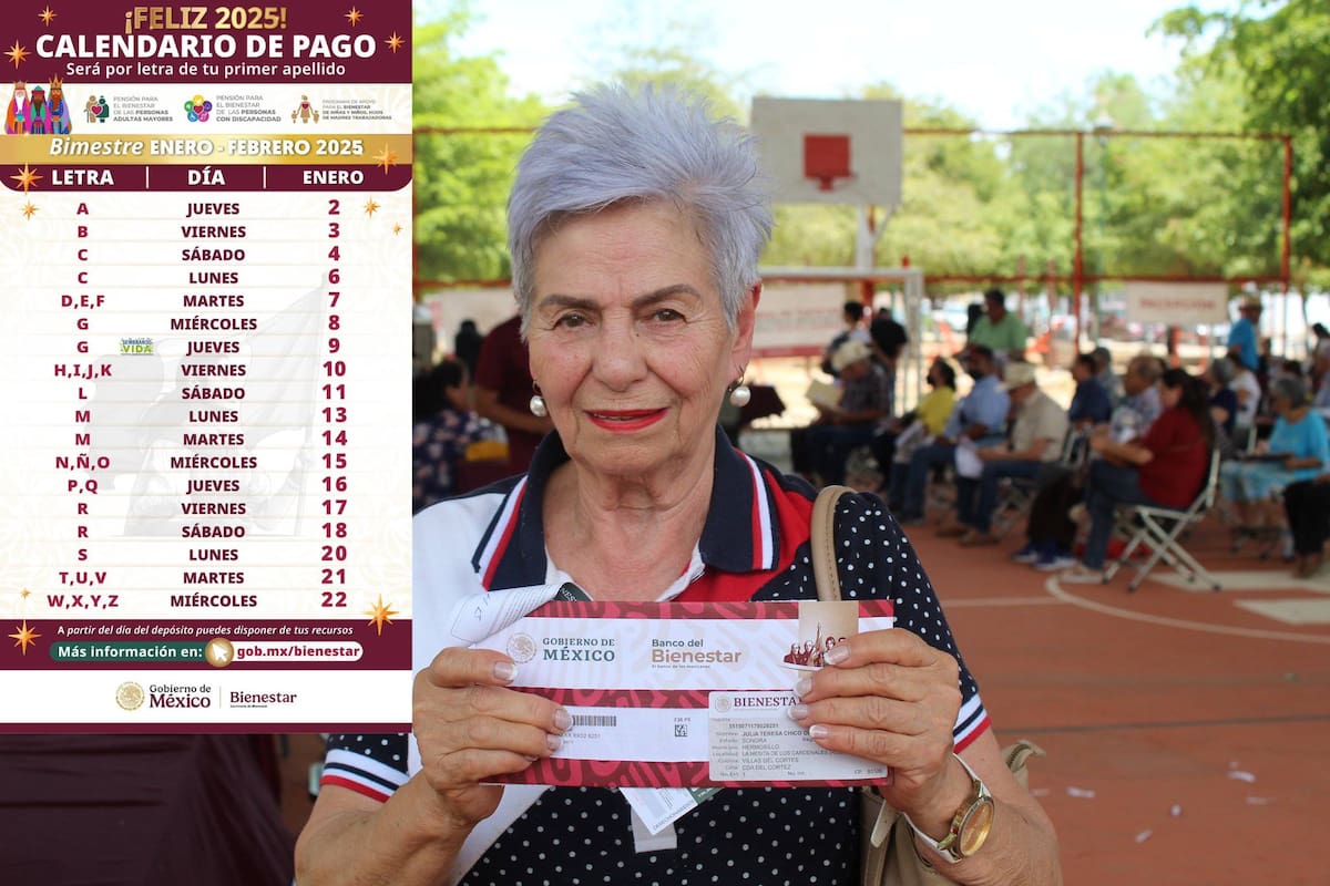 Así será el calendario de pagos de la Pensión del Bienestar del primer bimestre de 2025