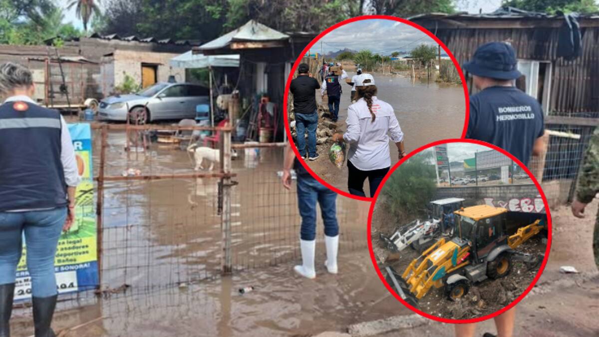 Siguen las acciones tras lluvias en Hermosillo: apoyos, limpieza y vigilancia en comunidades costeras
