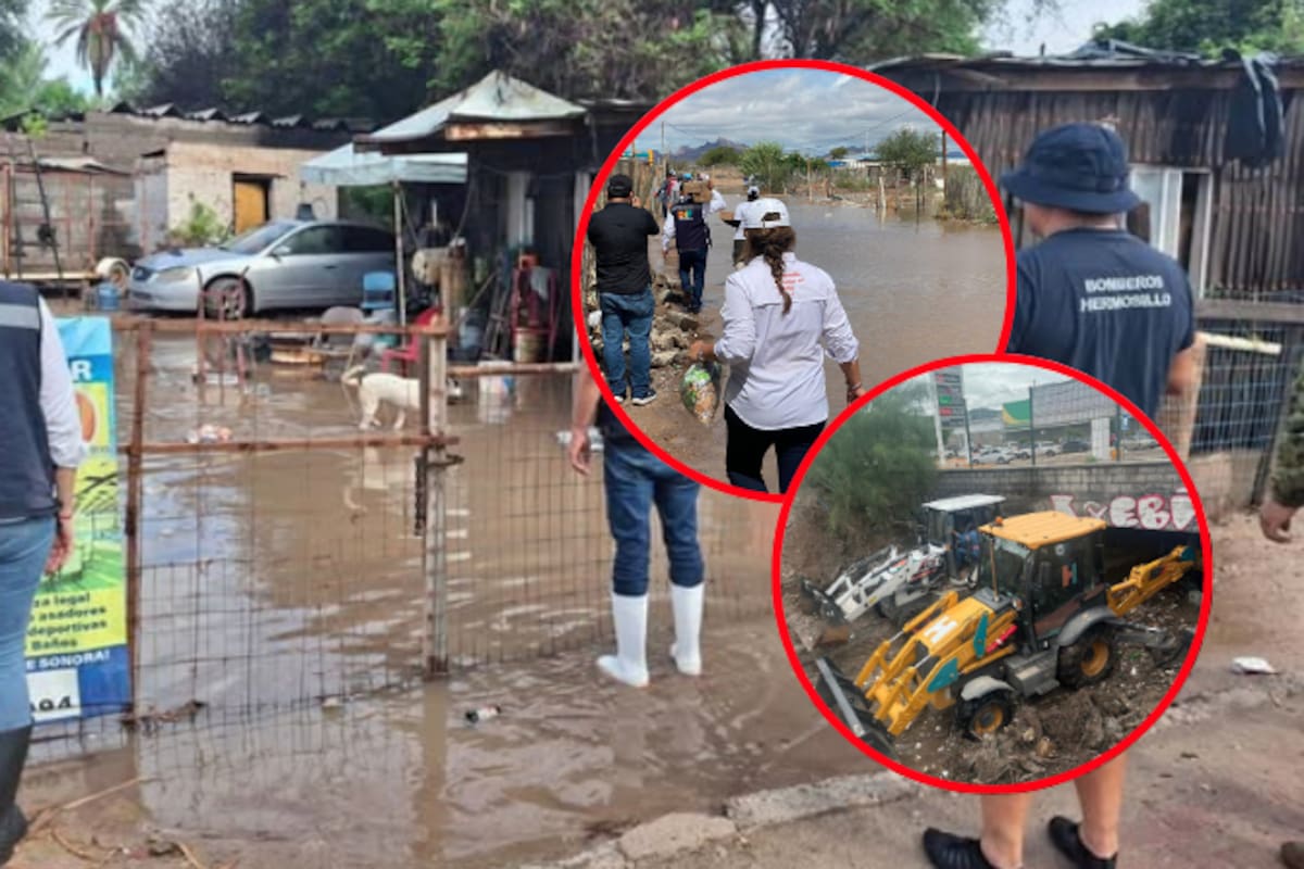 Siguen las acciones tras lluvias en Hermosillo: apoyos, limpieza y vigilancia en comunidades costeras