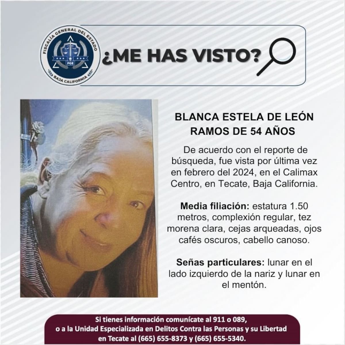 Fue vista por última vez en febrero de 2024.