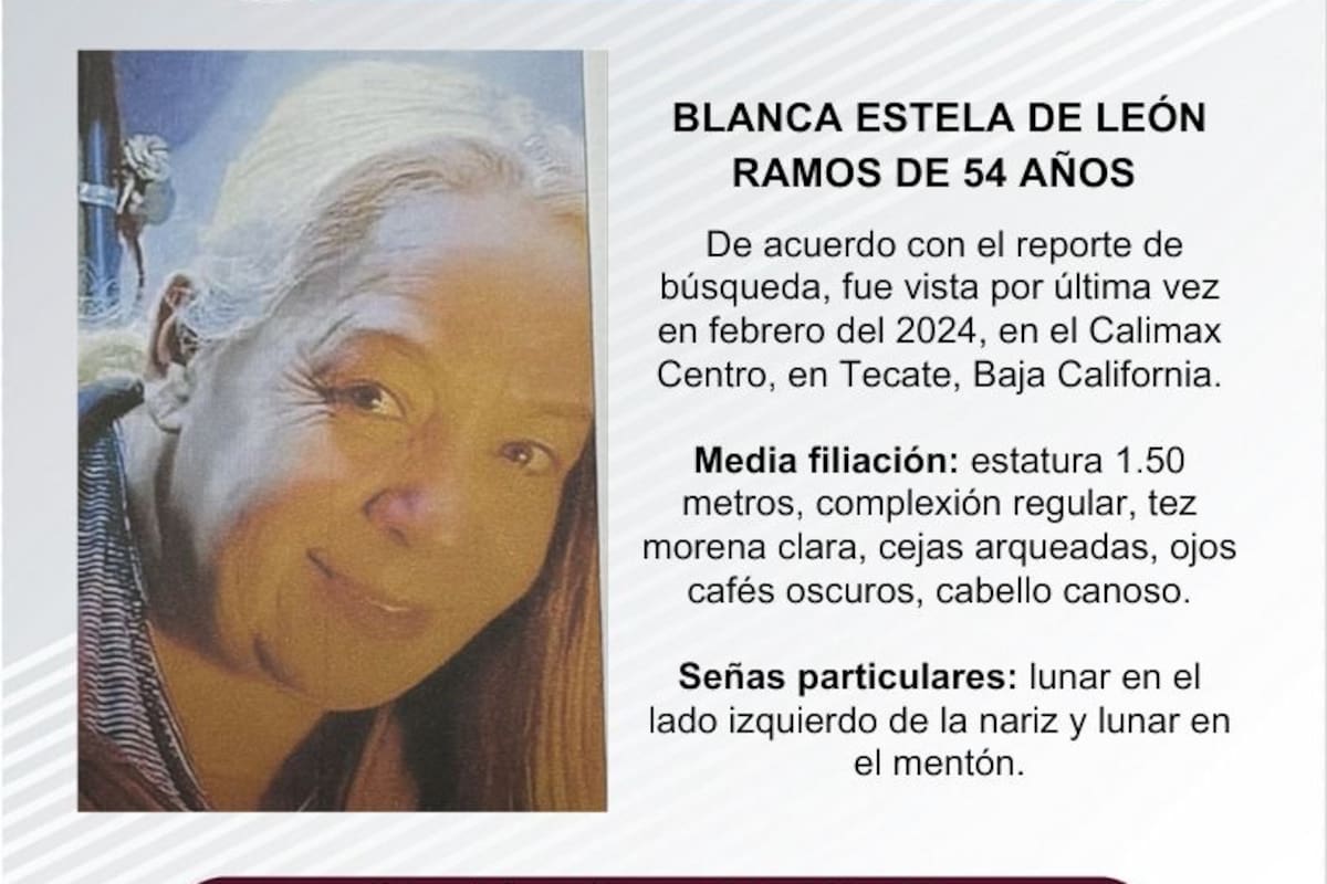 Se busca a Blanca Estela de León Ramos de 54 años