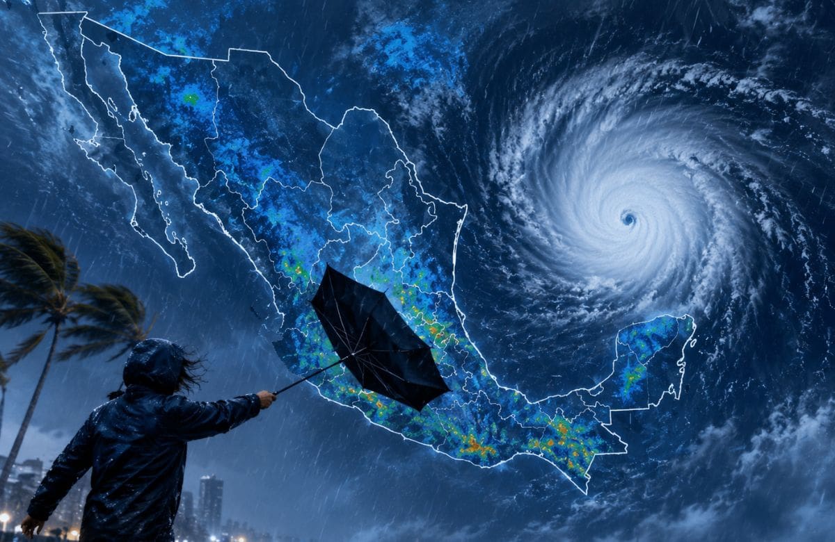 Boris y Cristina podrían ser los próximos nombres en la temporada de ciclones del Pacífico si las dos zonas de baja presión vigiladas por el SMN alcanzan categoría de tormenta tropical. | Foto: Especial GH/Generada con IA.