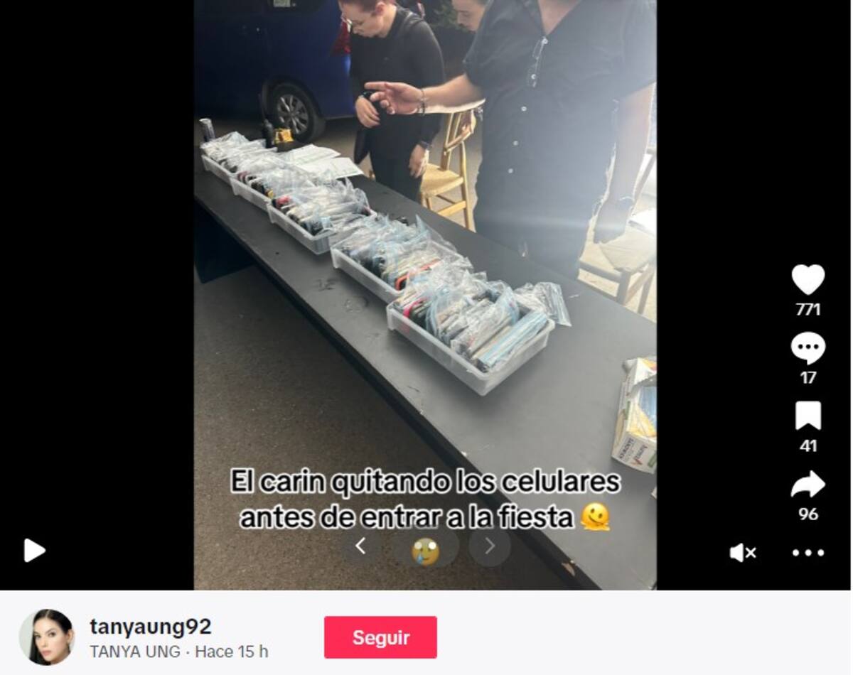 Tanya Ung reveló que guardaron los celulares de los invitados / Cuenta de TikTok: @ tanyaung92