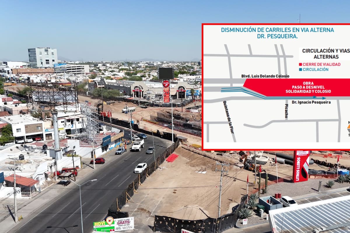 Llaman a tomar precauciones en reducción de carriles por obra en Colosio y Solidaridad