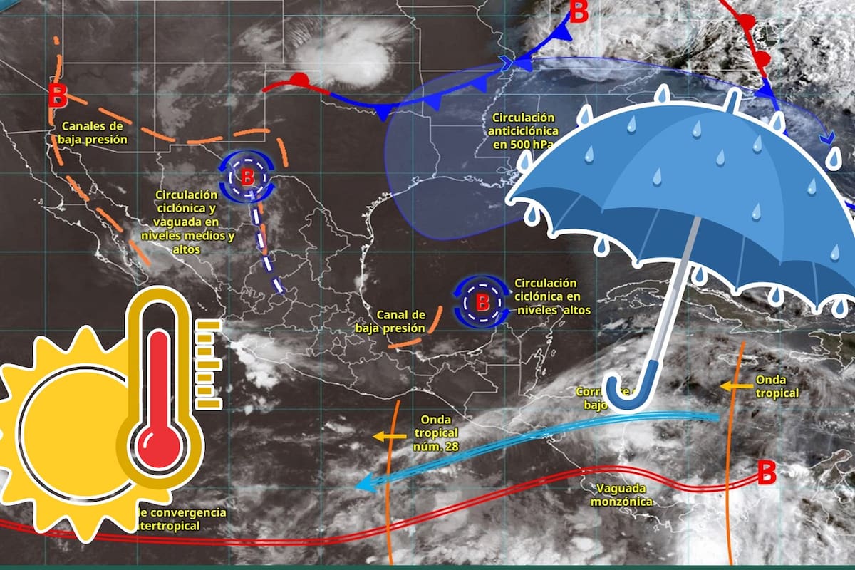 Lluvias intensas de hasta 150 mm en Sinaloa y Nayarit por el monzón mexicano; Sonora y Baja California superarán los 45 °C