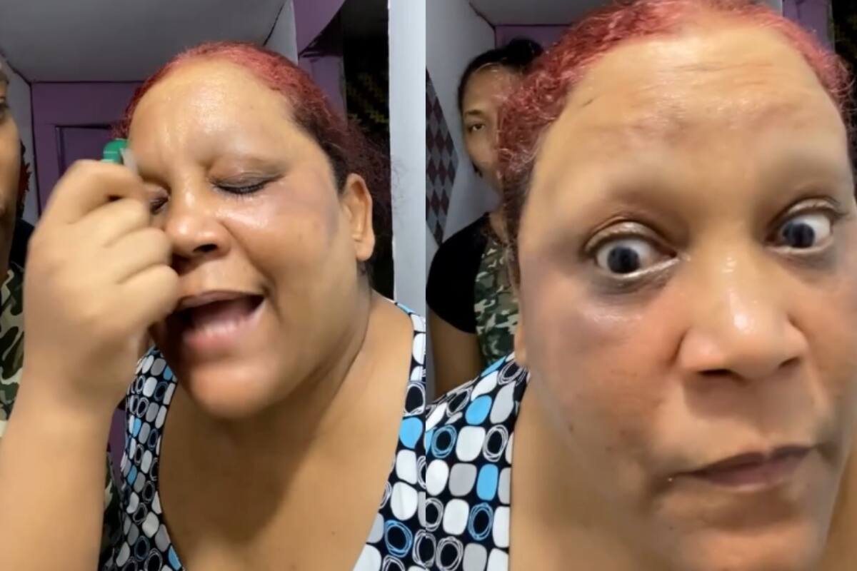 “¡¿Pero qué fue lo que tú me hiciste?!”: joven le juega una broma a su madre, haciéndole creer que la dejó sin cejas, y así reaccionó