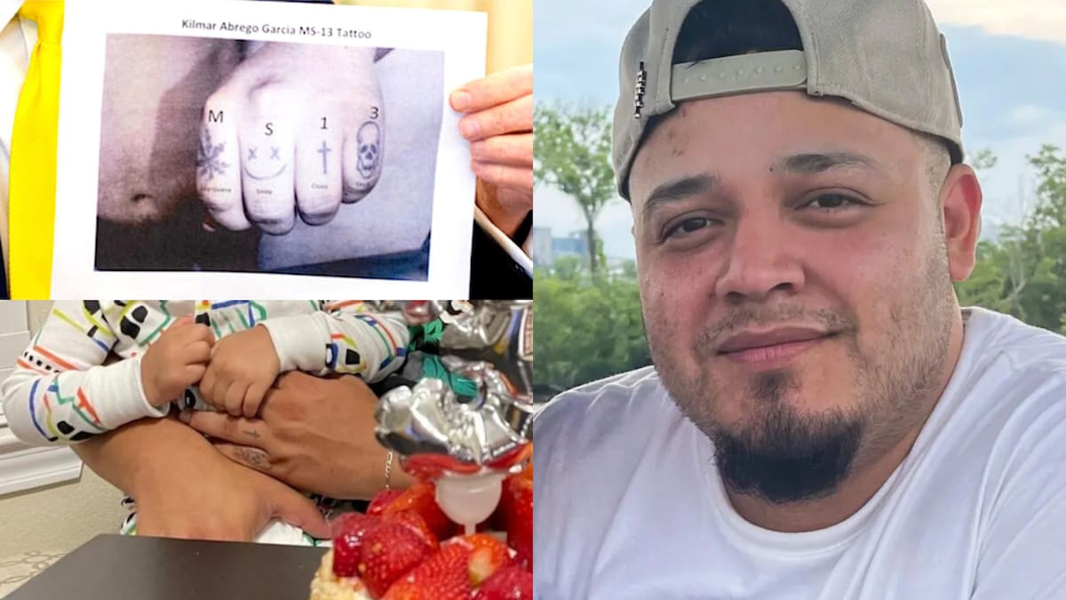 Kilmar Abrego García fue expulsado a El Salvador el mes pasado por error, Trump asegura que sus tatuajes en los nudillos simbolizan la MS-13. FOTO: Especial