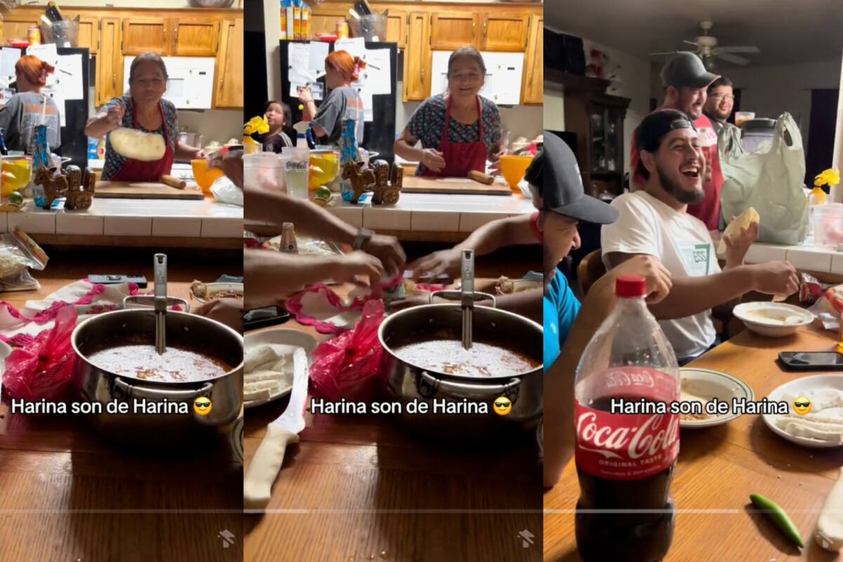 Familia se viraliza al intentar atrapar la primera tortilla de harina que hizo la mamá | VIDEO