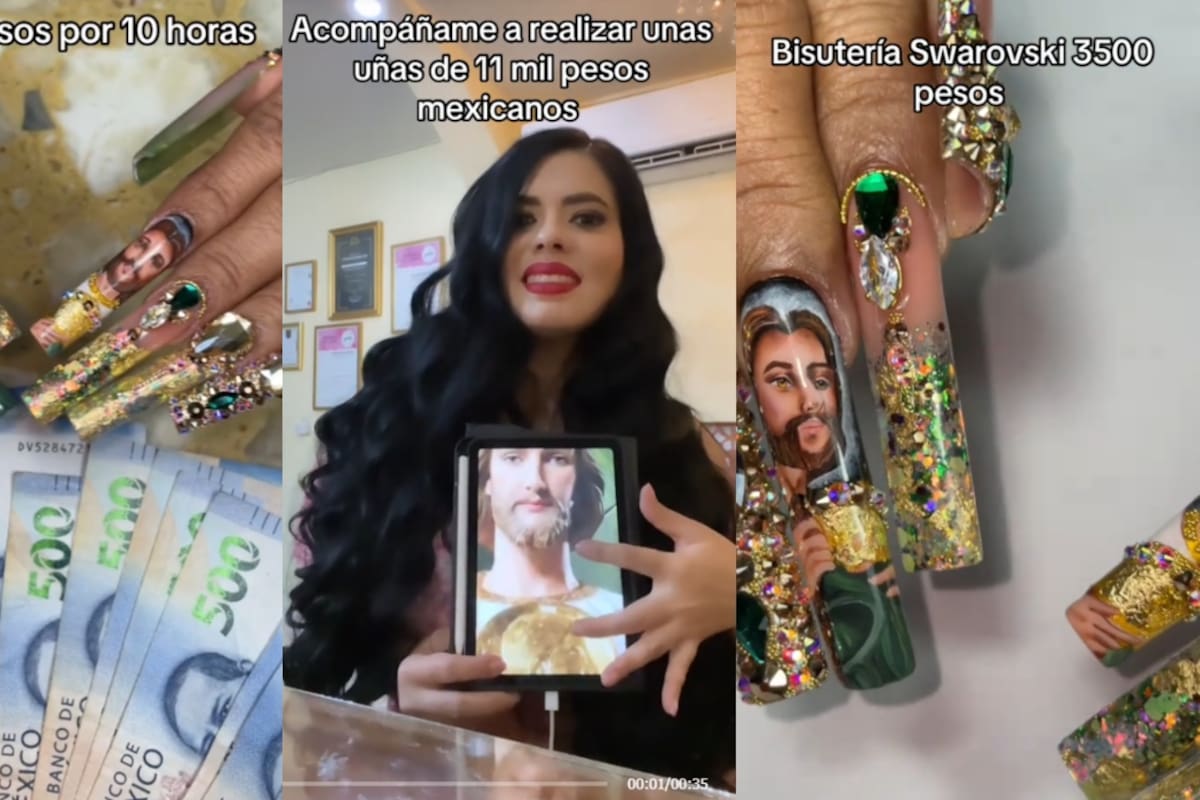 Mujer se vuelve viral por ponerse uñas acrílicas de 11 mil pesos en honor a San Judas Tadeo