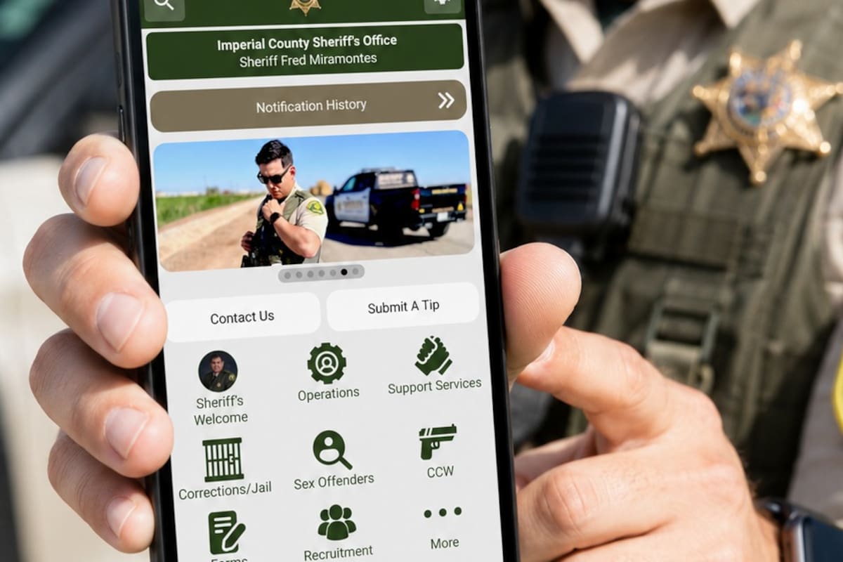 Lanzan aplicación del Sheriff de Imperial; ofrecerá alertas y servicios de seguridad en tiempo real