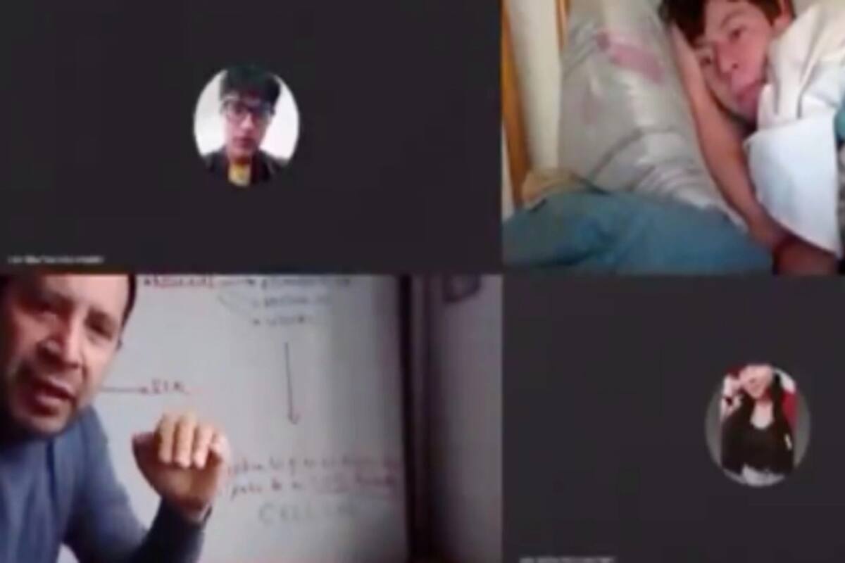 Docente sorprende a alumno tomando clase desde la comodidad de su cama