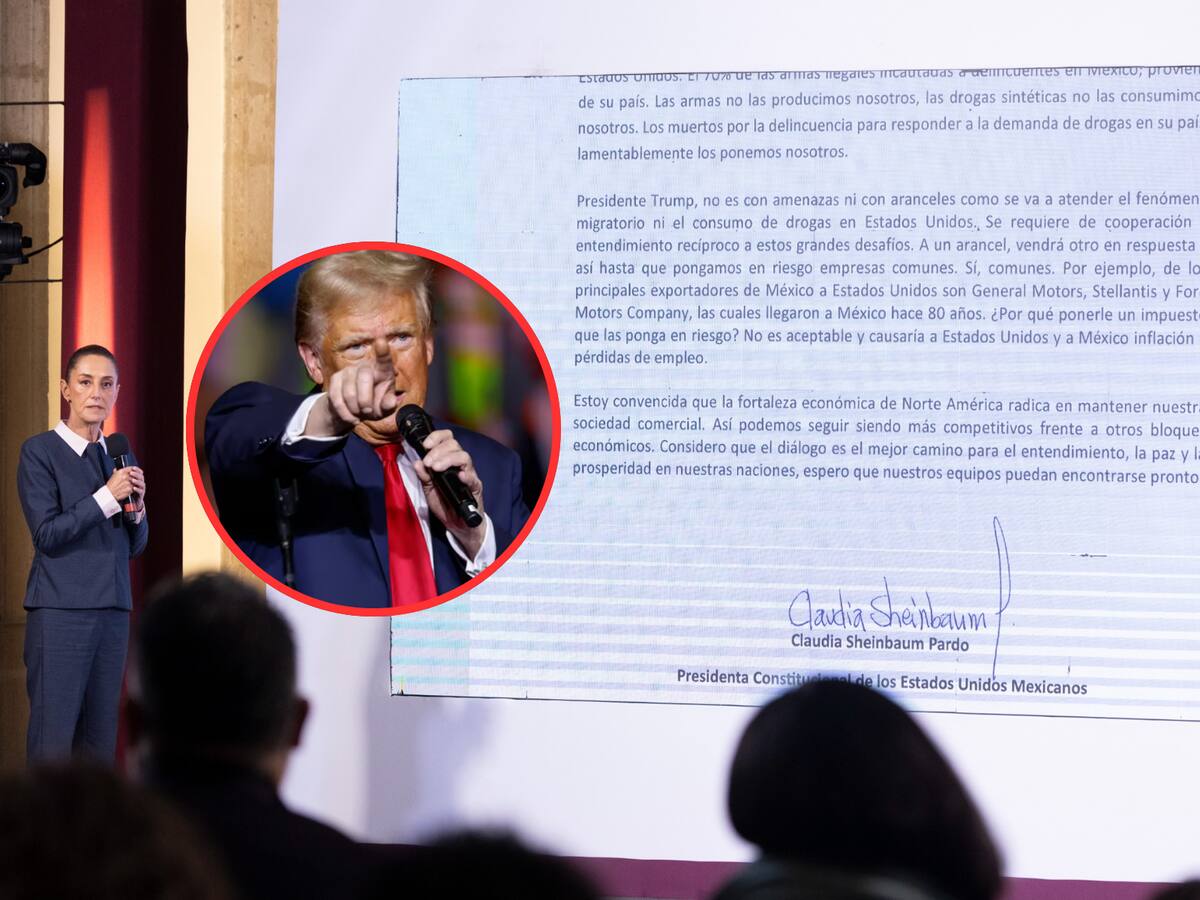 La presidenta Claudia Sheinbaum envió una carta a Trump tras declaraciones donde el presidente electo en EU aseguró que impondría a México el 25% de aranceles desde su primer día. | Crédito: Presidencia/Banco digital GH