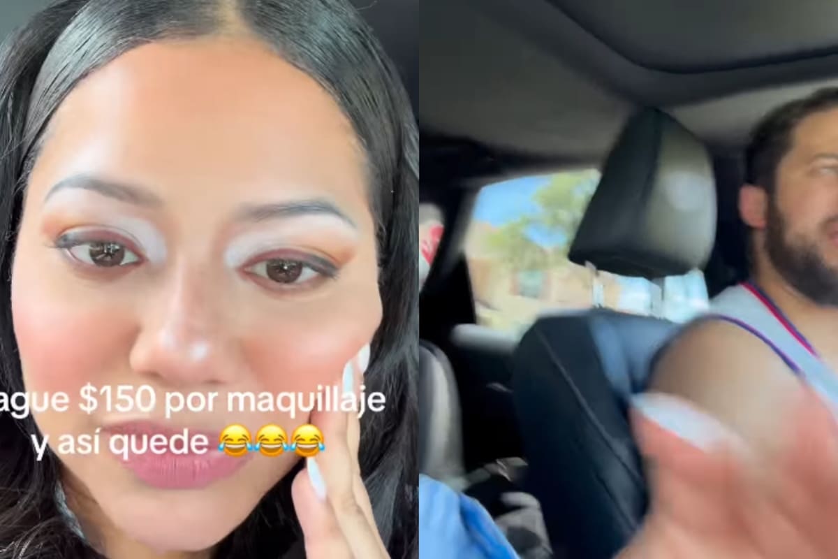 “Pagué 150 dólares y así quedé”: Mujer se queja entre risas del resultado de su maquillaje y la incredulidad de su novio se vuelve viral
