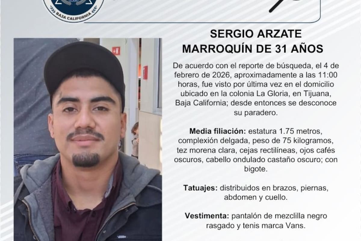 Se busca a Sergio Arzate Marroquín de 31 años