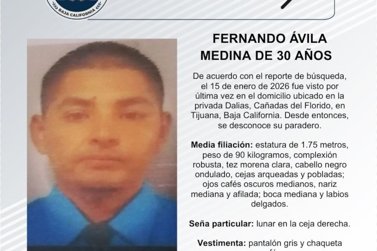 Se busca a Fernando Ávila Medina de 30 años de edad