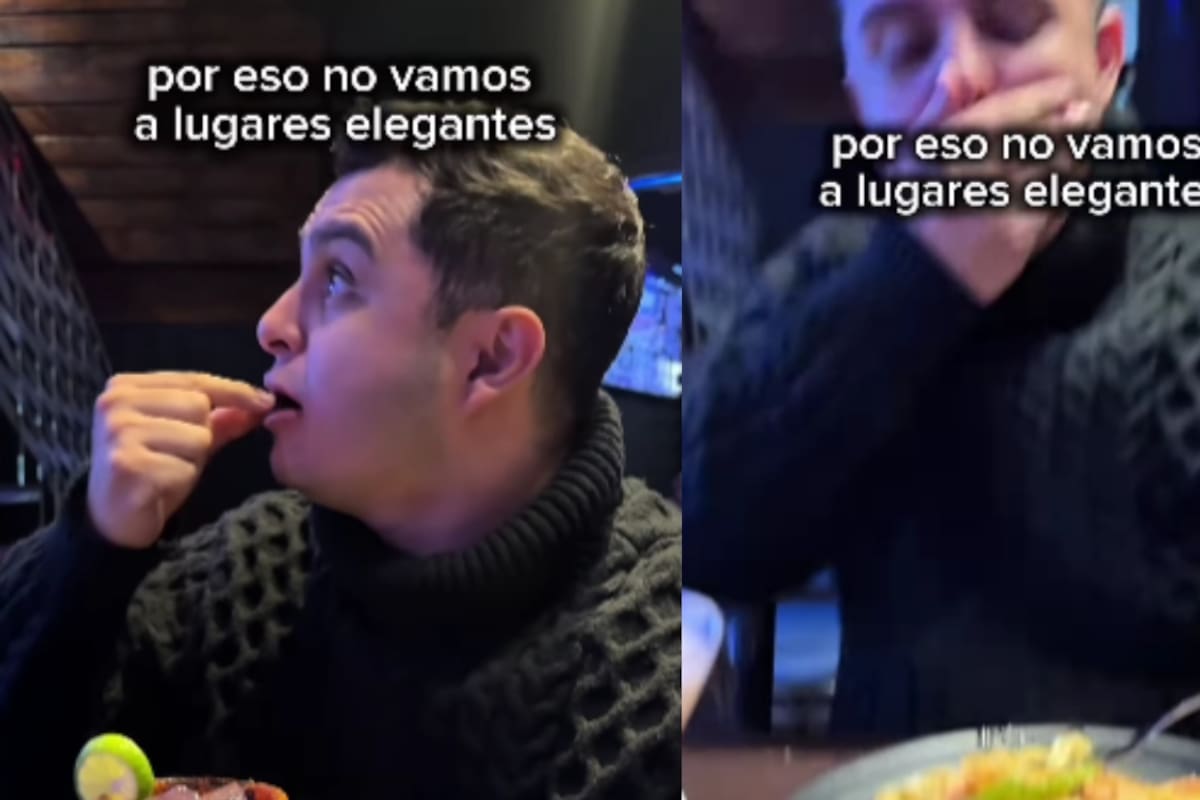 “Por eso no vamos a lugares elegantes”: Mujer se vuelve viral al grabar los incidentes que le ocurren a su pareja en un restaurante