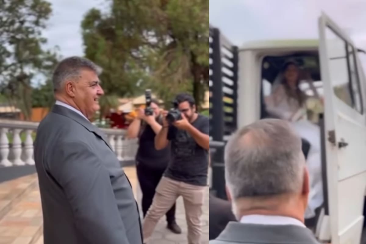 “La humildad y el agradecimiento de esta joven”: Novia llega a su boda en el camión de trabajo de su padre