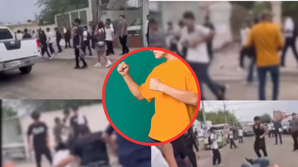 Riña entre estudiantes y adultos afuera de secundaria en Hermosillo circula en redes sociales
