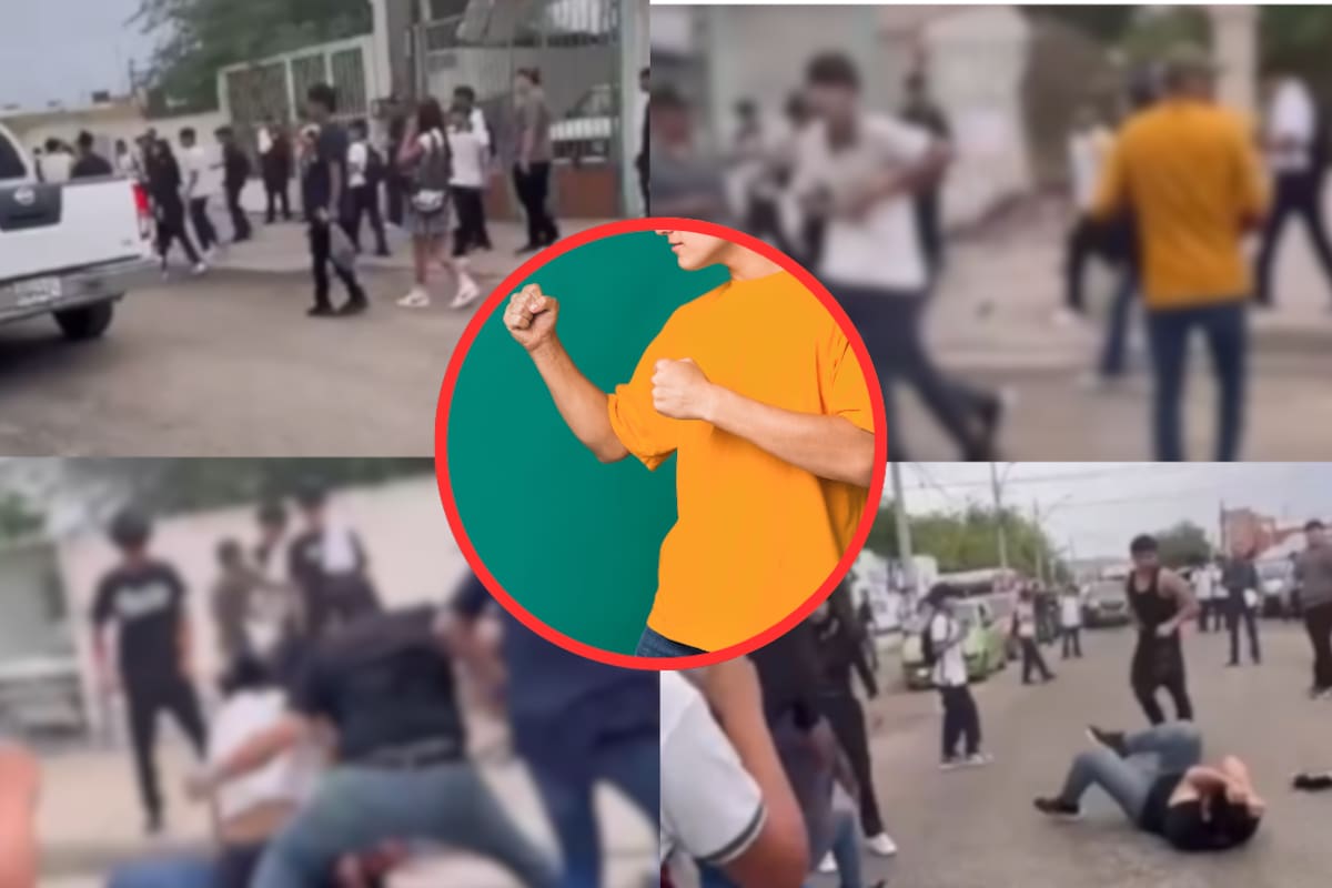 Riña entre estudiantes y adultos afuera de secundaria en Hermosillo circula en redes sociales