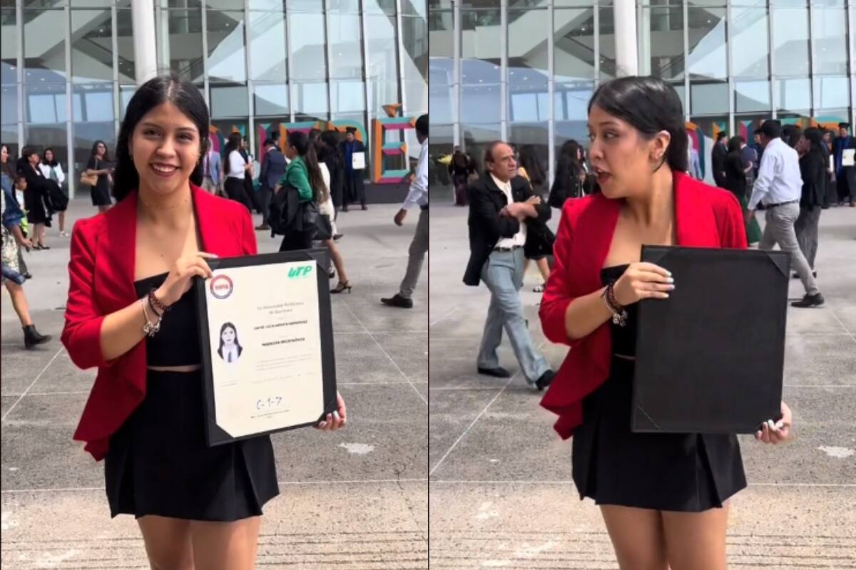 VIRAL | Recién graduada vive momentos de estrés al casi perder su título debido al viento