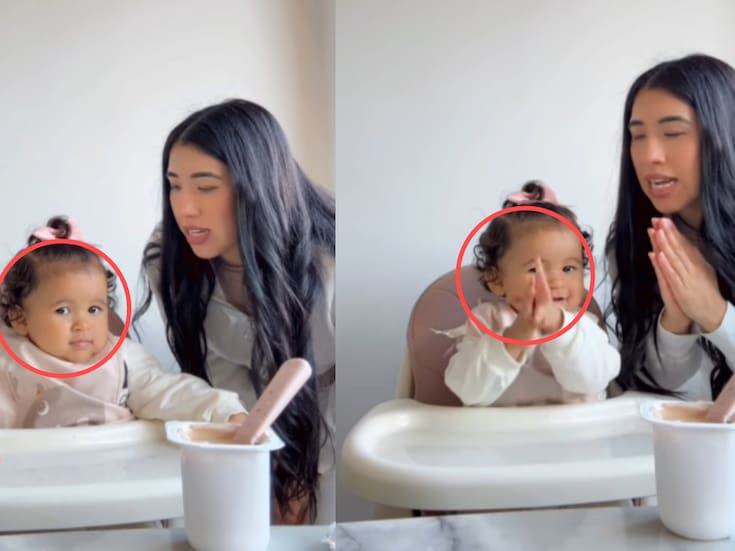 “Hasta junta sus manitas.”: bebé se vuelve sensación en redes porque le gusta orar antes de comer