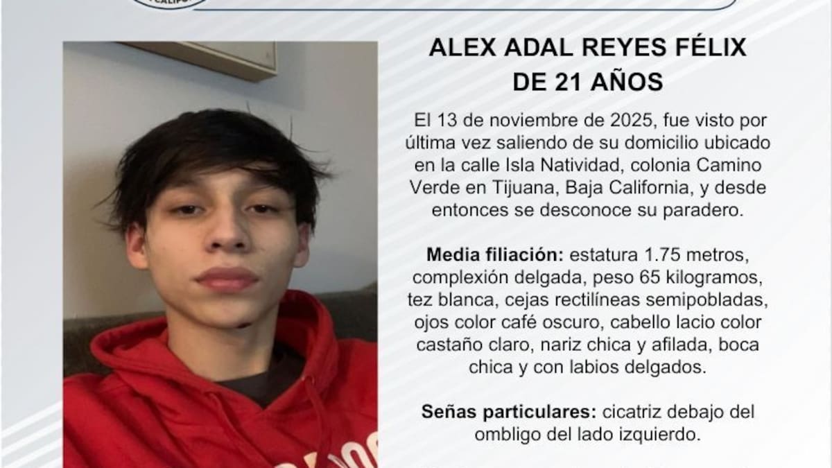 Se busca a Alex Adal Reyes Félix de 21 años