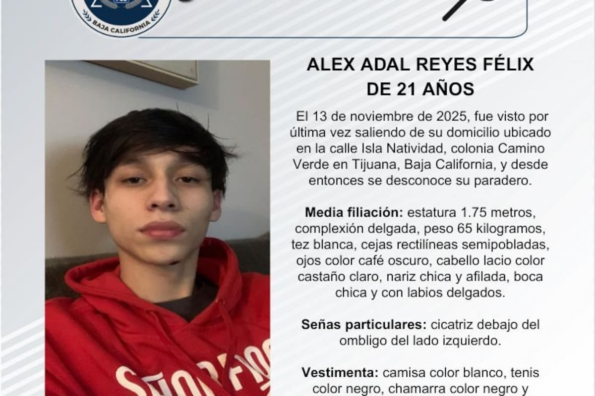 Se busca a Alex Adal Reyes Félix de 21 años
