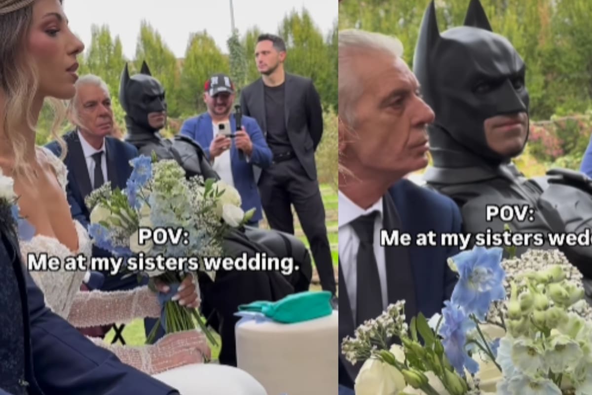Hombre se viste como Batman en la boda de su hermana y se vuelve viral