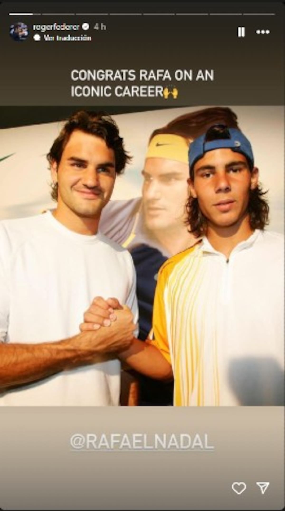 Roger Federer vía Instagram. Foto: (Captura de pantalla)