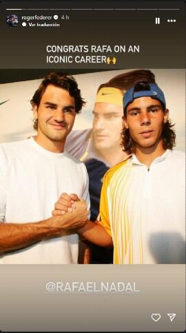 Roger Federer vía Instagram. Foto: (Captura de pantalla)