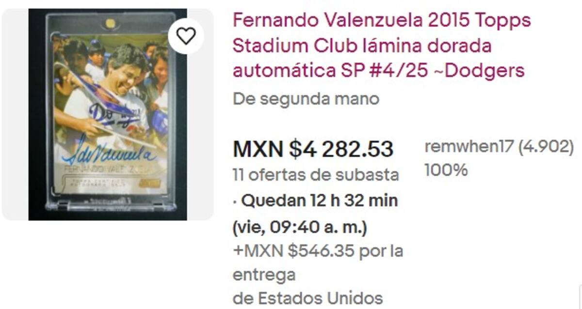 Tarjeta Topps de la Fernandomanía.