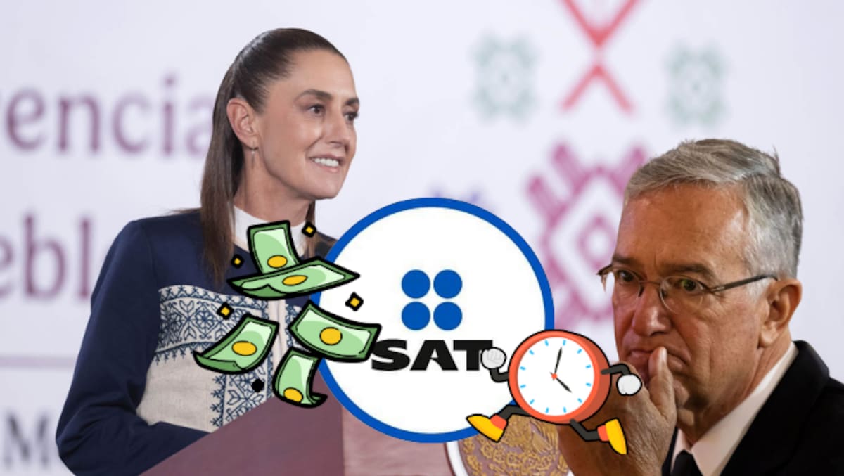 La presidenta Claudia Sheinbaum Pardo, confirmó que ya hay diálogo con el empresario mexicano Ricardo Salinas Pliego y el SAT.
Foto: Presidencia/Archivo/Canva/SAT.
