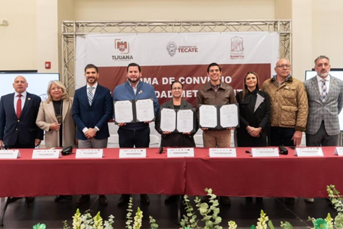Alcaldes de Tijuana, Tecate y Rosarito firman convenio de coordinación metropolitana en materia de seguridad